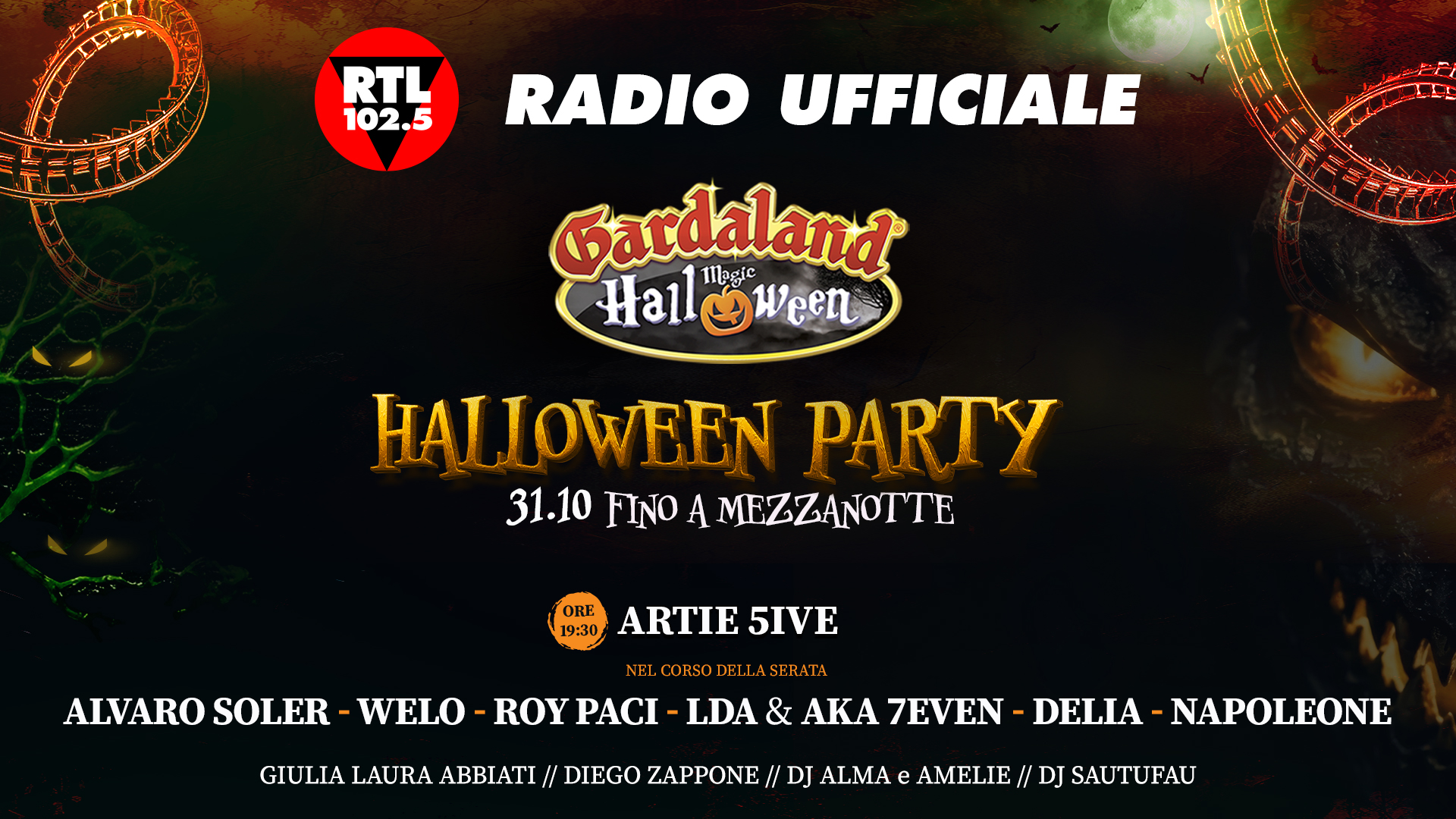 RTL 102.5 è la radio ufficiale di Gardaland Halloween Party
